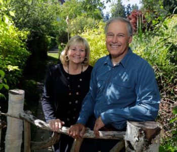 Governor Jay Inslee with his wife, Trudi Inslee